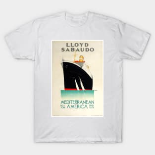 Vintage Travel Poster Itlay Lloyd Sabaudo T-Shirt